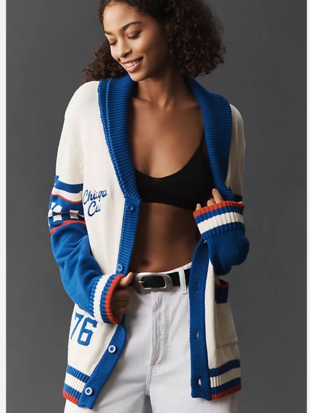 Anthropologie NWT The Wild Collective MLB NY Mets Cardigan Cotton Size XS - Picture 15 of 16